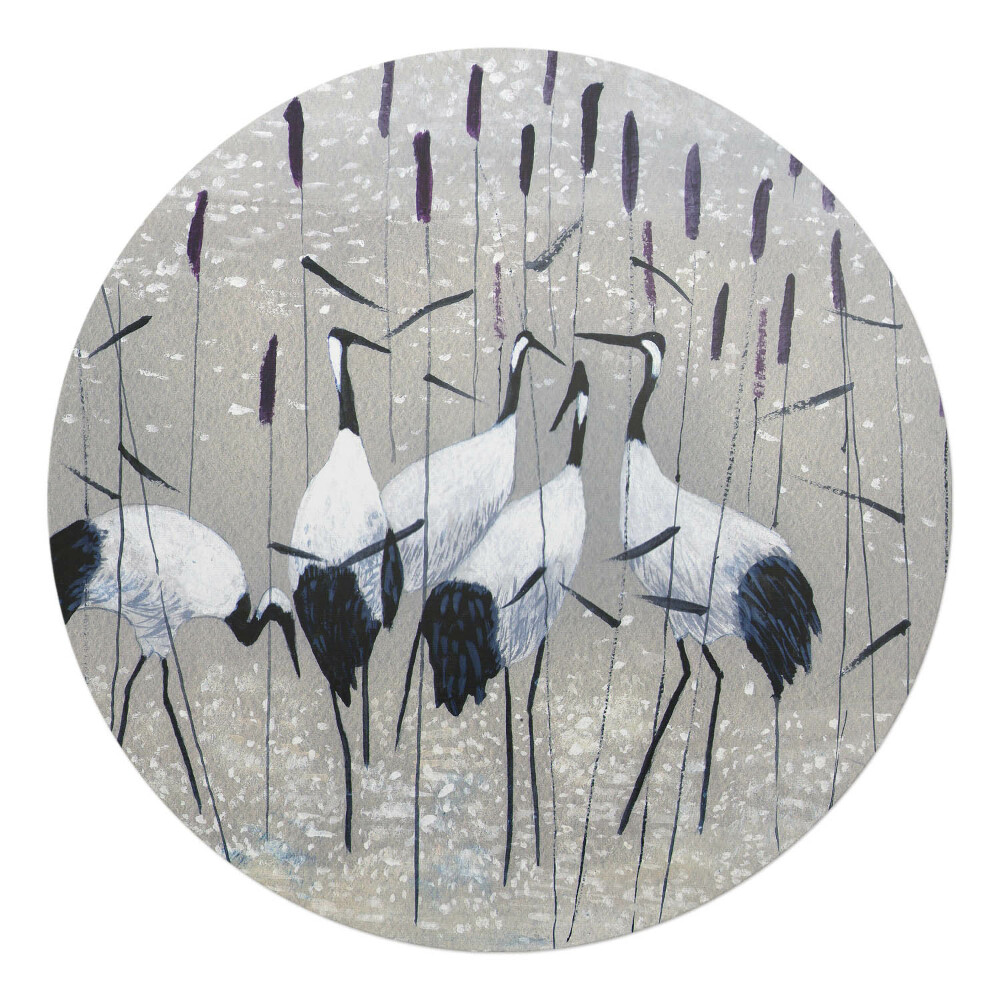 Podložka pod stoličku okrúhla Žeriavy v tŕstí