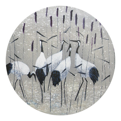 Podložka pod stoličku okrúhla Žeriavy v tŕstí