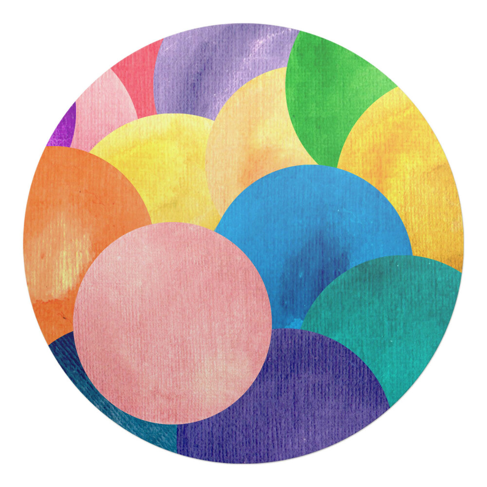 Podložka pod kolieskovú stoličku okrúhla Farebné kruhy