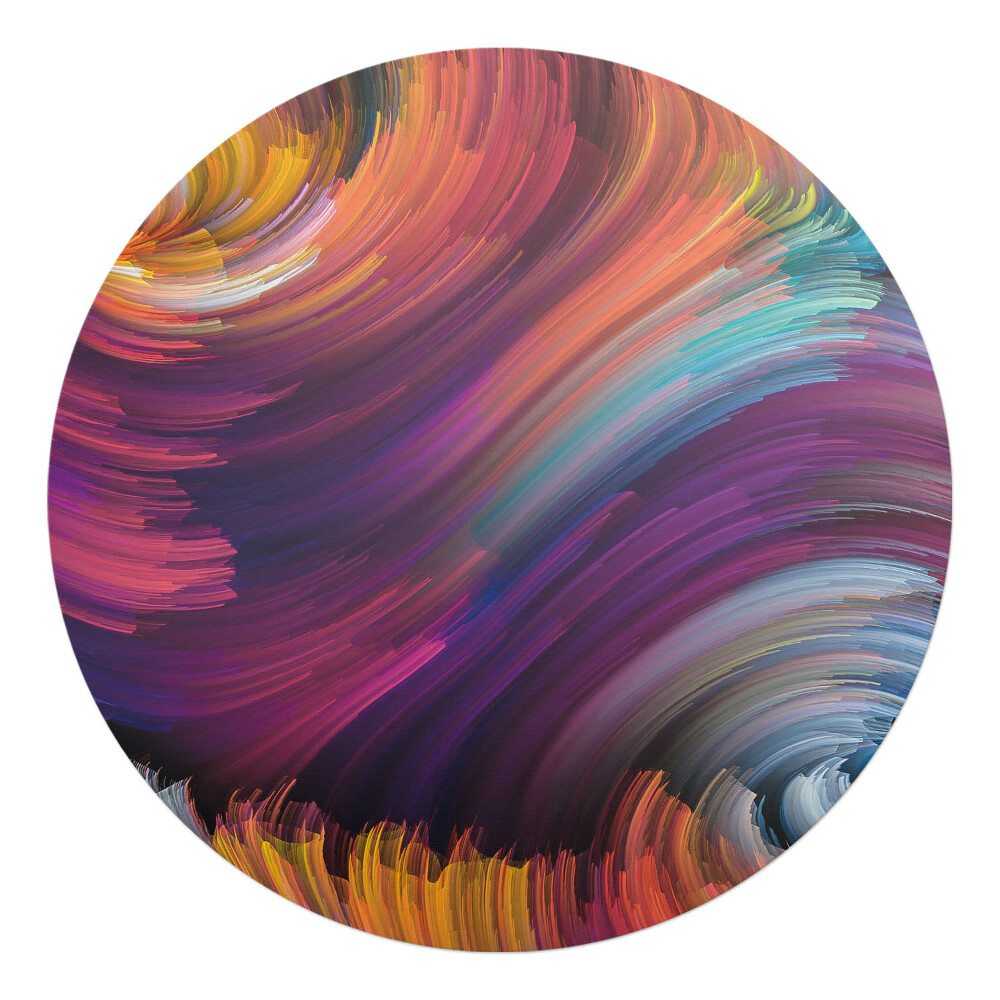 Podložka pod stoličku na kolieskach okrúhla Víriace farby