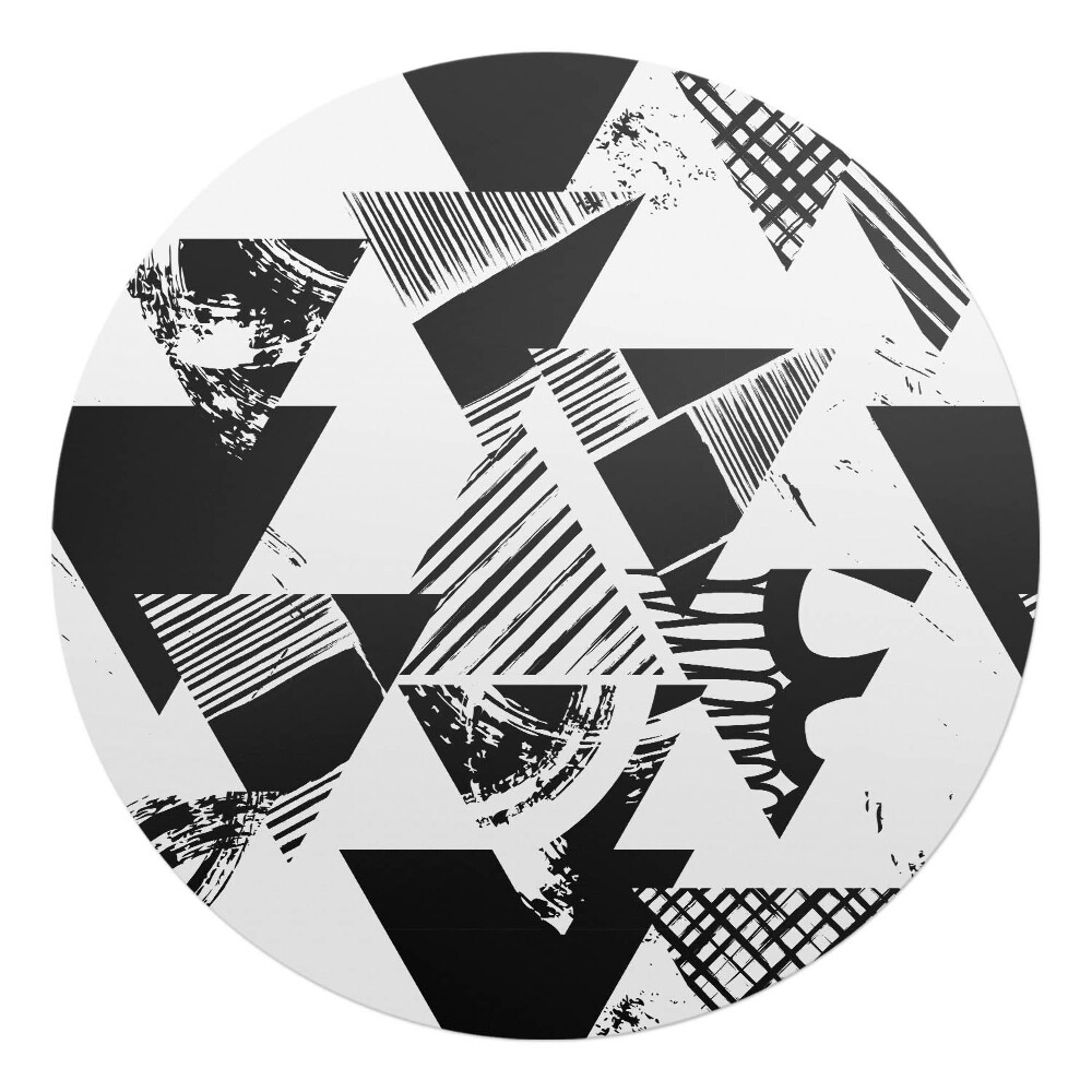 Podložka pod stoličku na kolieskach okrúhla Abstraktné trojuholníky