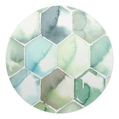 Podložka pod stoličku na kolieskach okrúhla Akvarelová mozaika