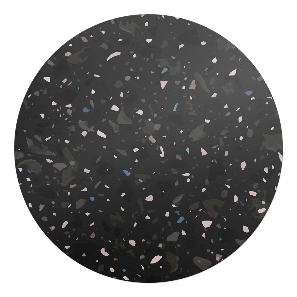 Podložka pod stoličku na kolieskach okrúhla Tmavý vzor terrazza