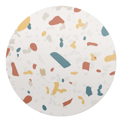 Podložka pod kolieskovú stoličku okrúhla Terazzo abstraktné