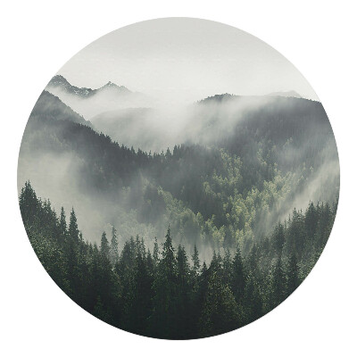 Podložka pod stoličku okrúhla Hmla nad lesom