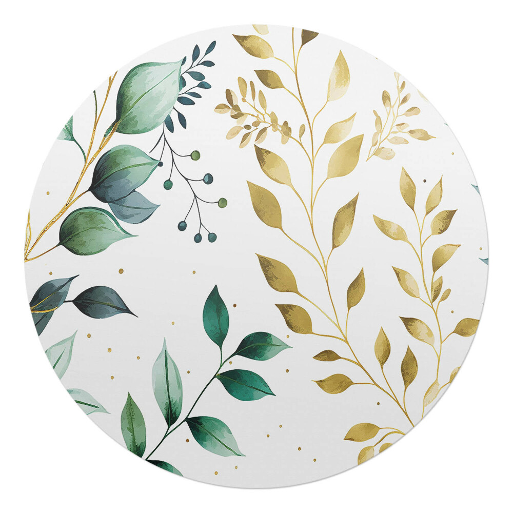 Podložka pod stoličku na kolieskach okrúhla Listy a vetvičky