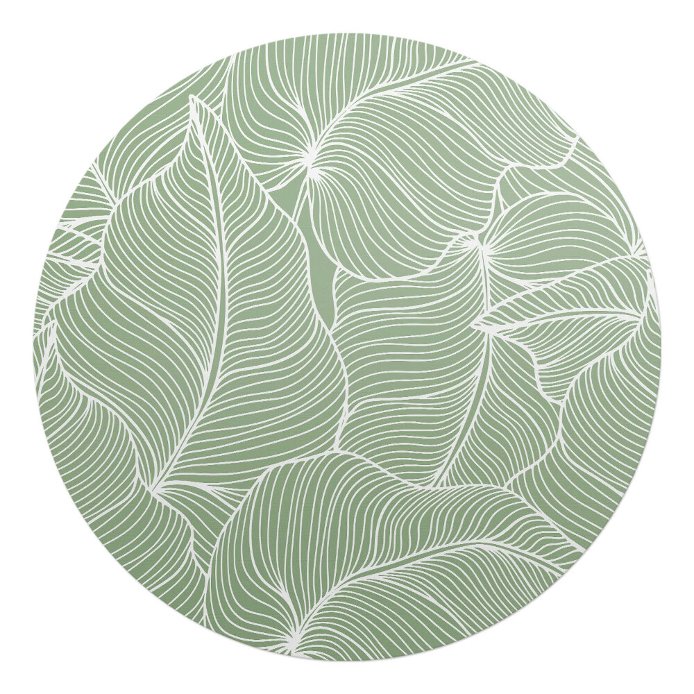 Podložka pod kolieskovú stoličku okrúhla Listy s čiarami