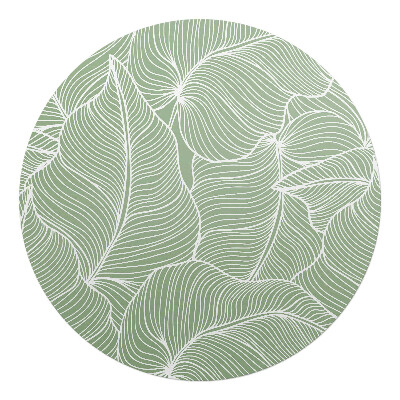 Podložka pod kolieskovú stoličku okrúhla Listy s čiarami