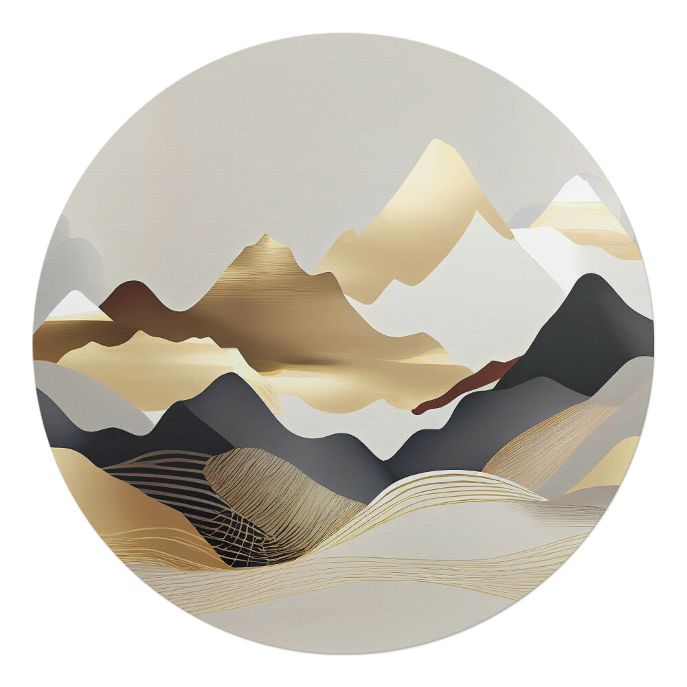 Podložka pod stoličku na kolieskach okrúhla Horská abstrakcia