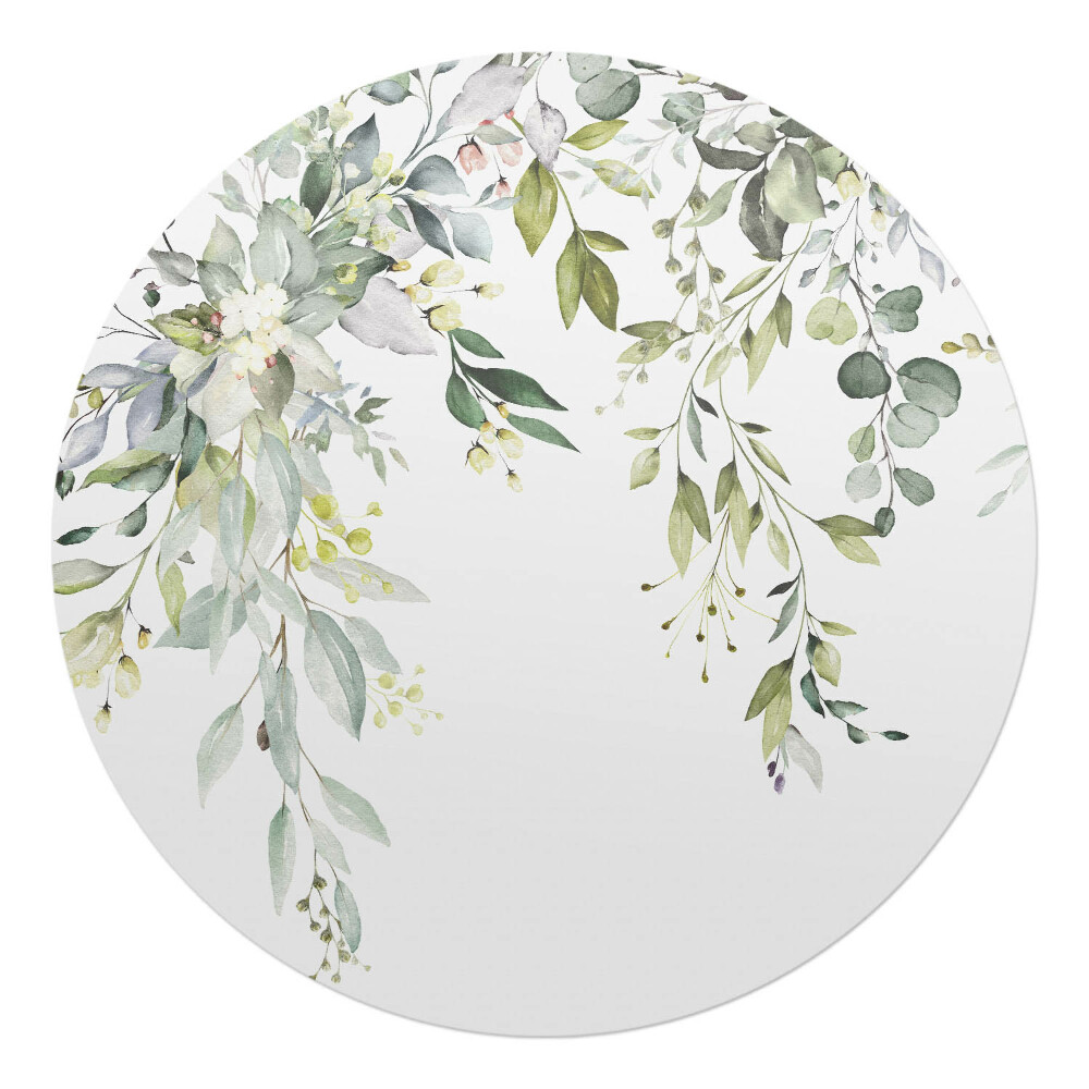 Podložka pod kolieskovú stoličku okrúhla Jemné listy