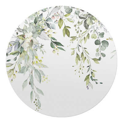 Podložka pod kolieskovú stoličku okrúhla Jemné listy