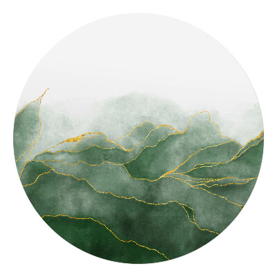 Podložka pod kolieskovú stoličku okrúhla Zelené vlny umenia