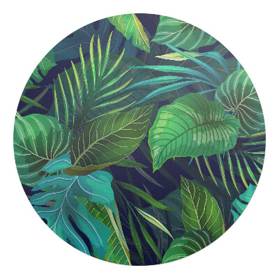 Podložka pod stoličku na kolieskach okrúhla Tropické listy