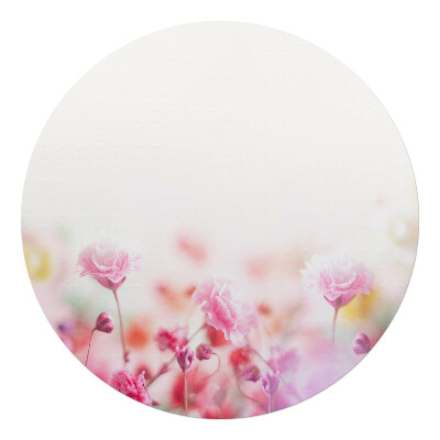 Podložka pod kolieskovú stoličku okrúhla Pastelové lúčne kvety