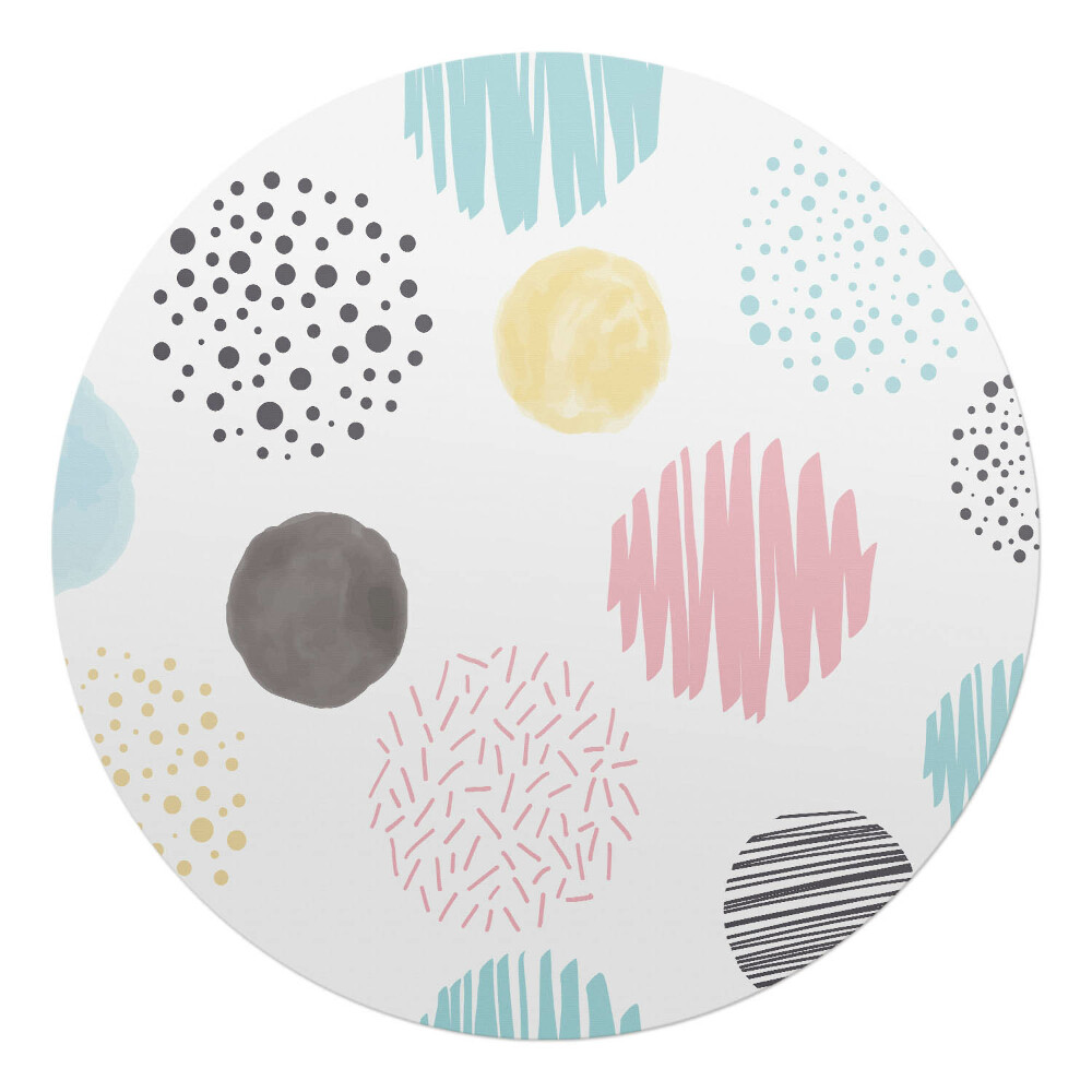 Podložka pod stoličku na kolieskach okrúhla Farebné kruhy a vzory