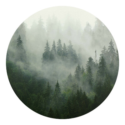 Podložka pod kolieskovú stoličku okrúhla Hmlistý ihličnatý les