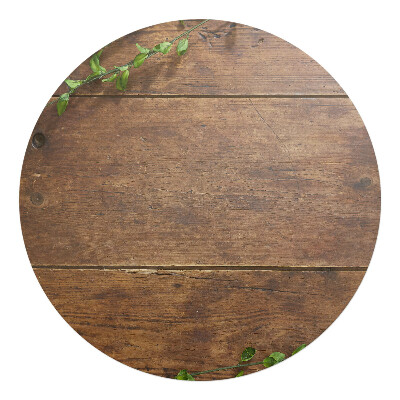Podložka pod stoličku okrúhla Drevený vrch s listami