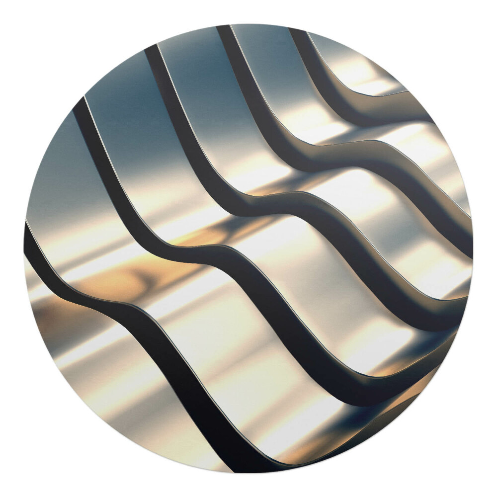 Podložka pod stoličku na kolieskach okrúhla Vlnité kovové čiary