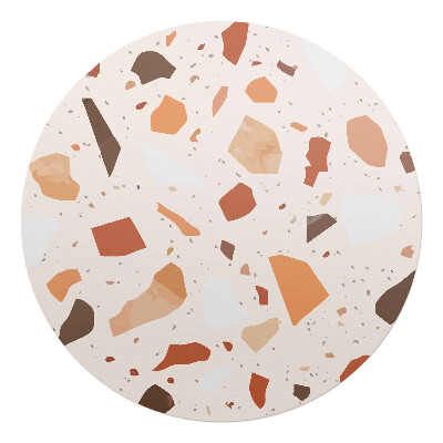 Podložka pod kolieskovú stoličku okrúhla Terazzo abstraktné