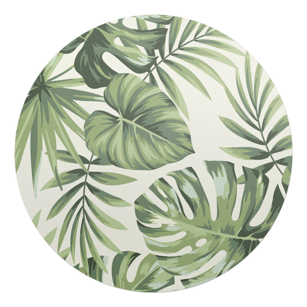 Podložka pod stoličku okrúhla Tropické listy