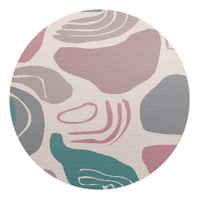Podložka pod stoličku na kolieskach okrúhla Abstraktné tvary