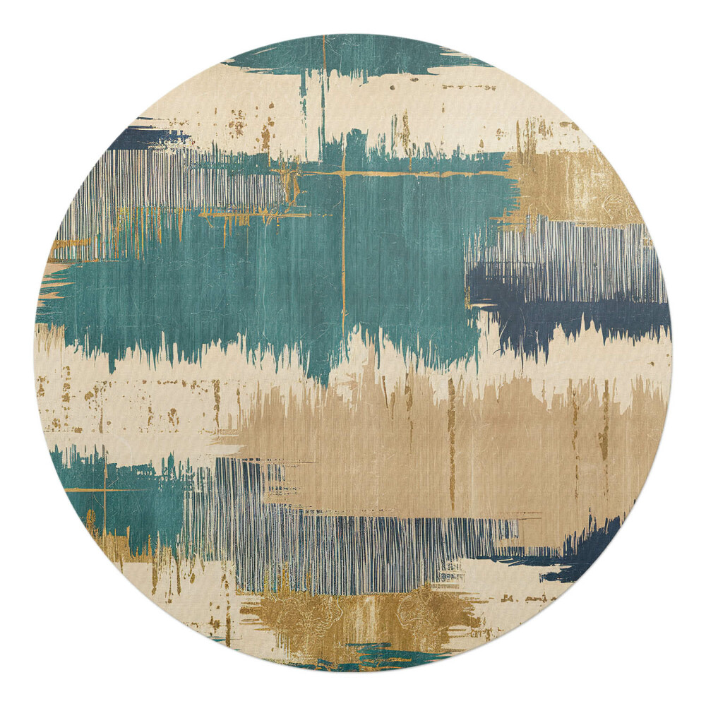 Podložka pod stoličku na kolieskach okrúhla Abstraktné ťahy