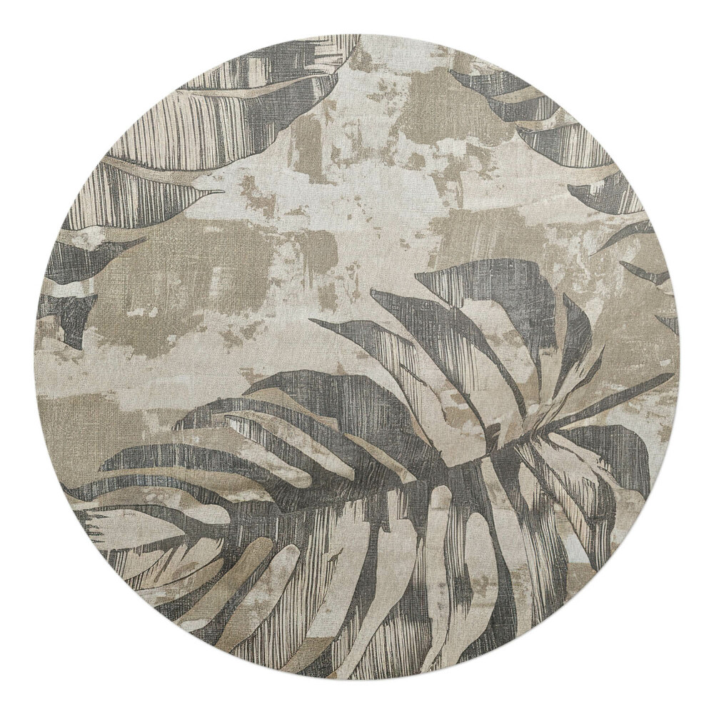 Podložka pod stoličku okrúhla Listy na abstraktnom pozadí