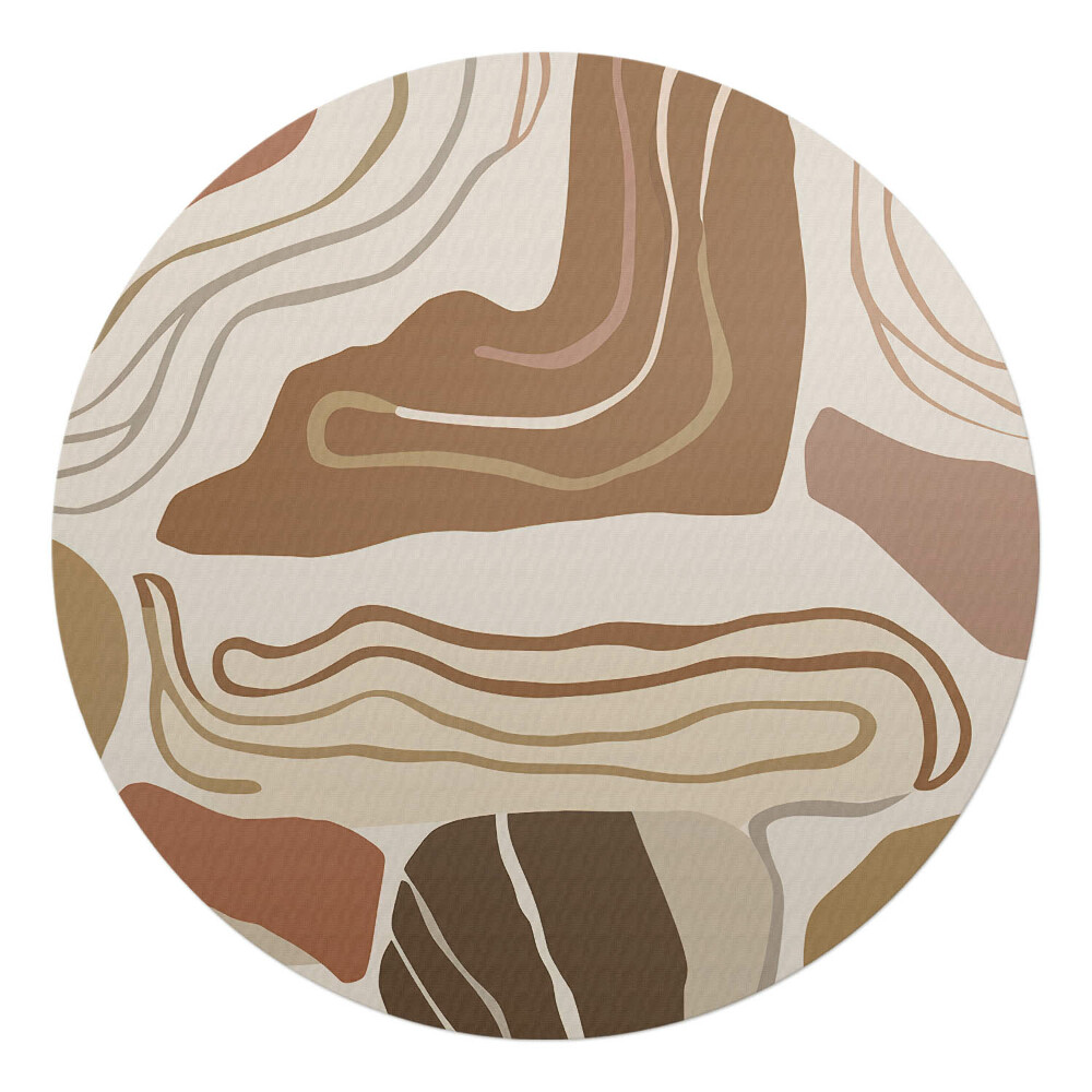 Podložka pod stoličku na kolieskach okrúhla Abstraktné čiary