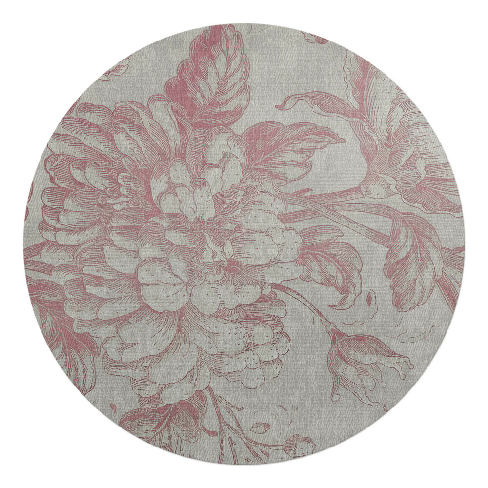 Podložka pod stoličku na kolieskach okrúhla Retro kvetinový ornament