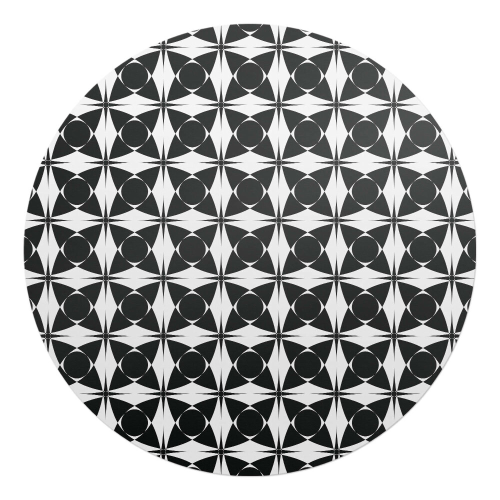 Podložka pod kolieskovú stoličku okrúhla Geometrický retro vzor