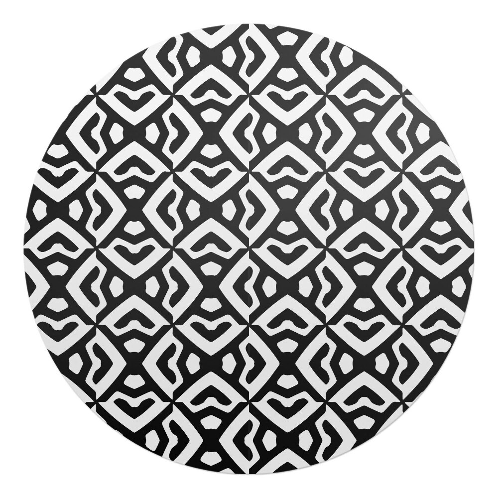 Podložka pod kolieskovú stoličku okrúhla Geometrický retro vzor