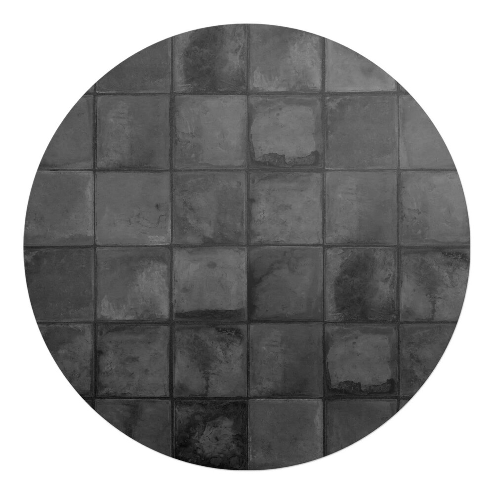 Podložka pod stoličku okrúhla Tmavé retro dlaždice