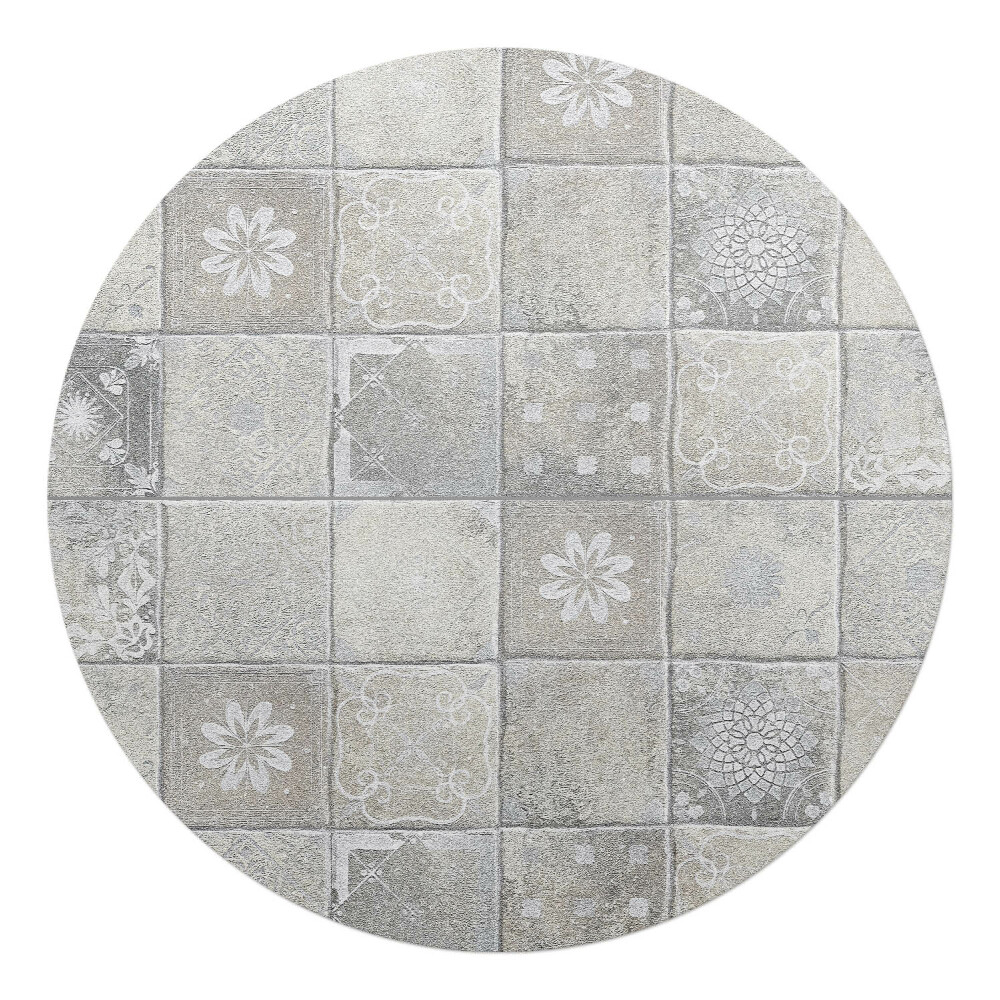 Podložka pod kolieskovú stoličku okrúhla Dlaždice s ornamentom