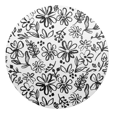 Podložka pod kolieskovú stoličku okrúhla Kvetinová skica