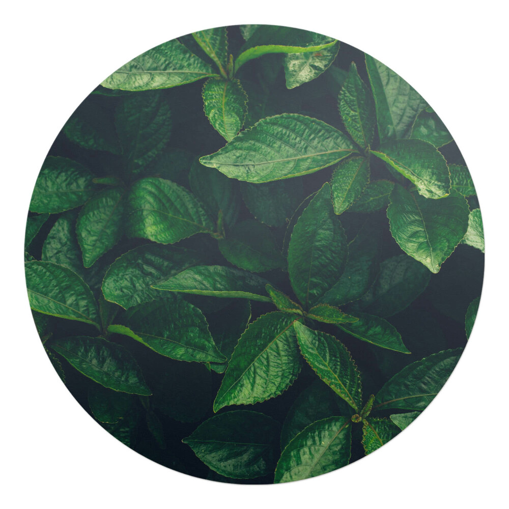 Podložka pod stoličku na kolieskach okrúhla Listy v húštine