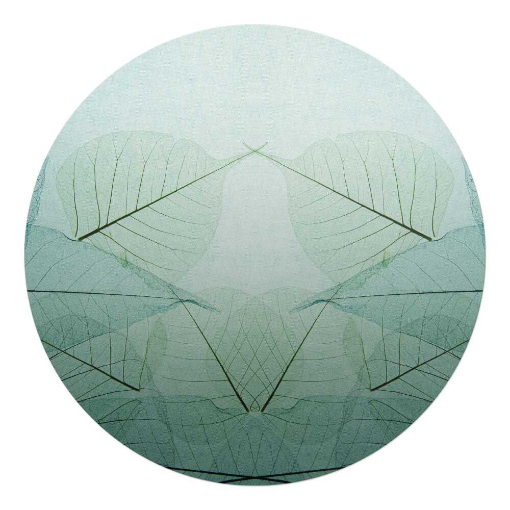 Podložka pod stoličku na kolieskach okrúhla Listy v symetrii