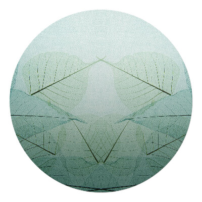 Podložka pod stoličku na kolieskach okrúhla Listy v symetrii