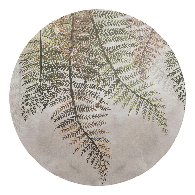 Podložka pod kolieskovú stoličku okrúhla Listy papradia