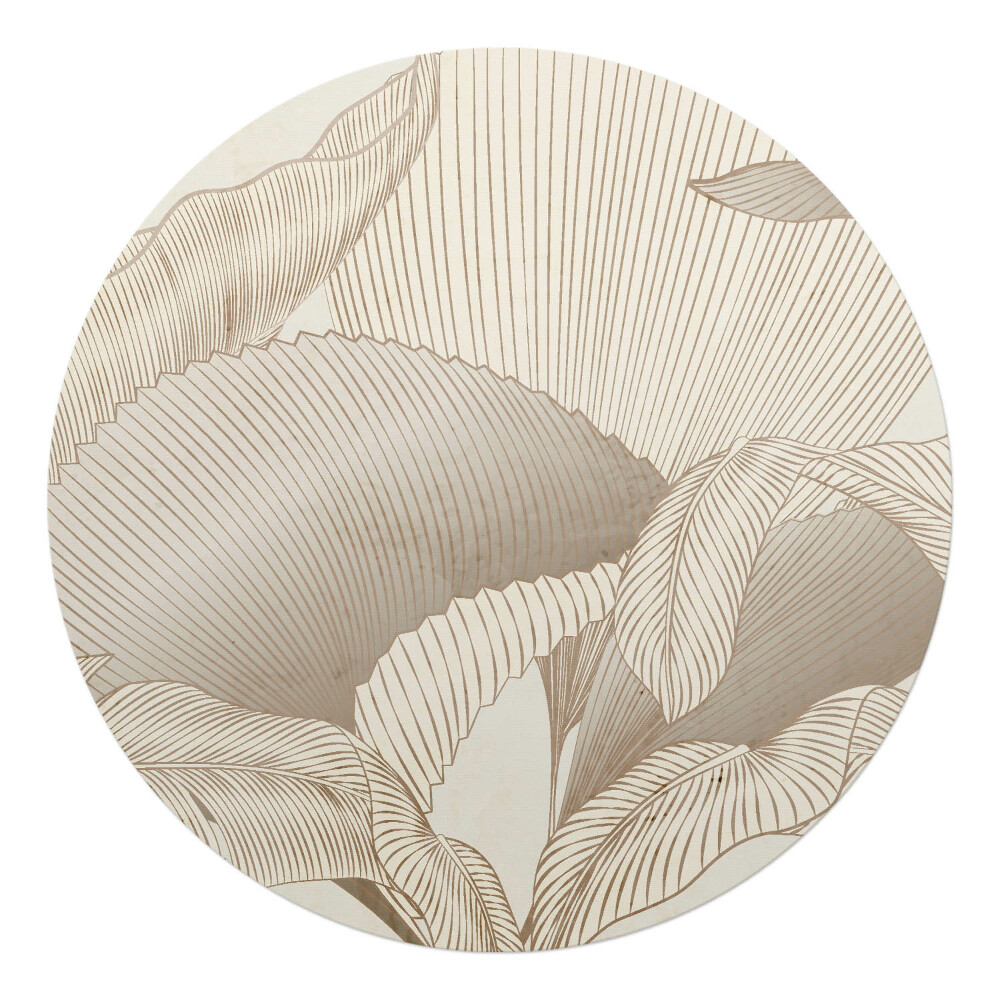 Podložka pod kolieskovú stoličku okrúhla Listy v jemných líniách