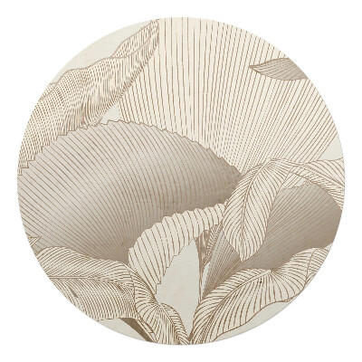 Podložka pod kolieskovú stoličku okrúhla Listy v jemných líniách