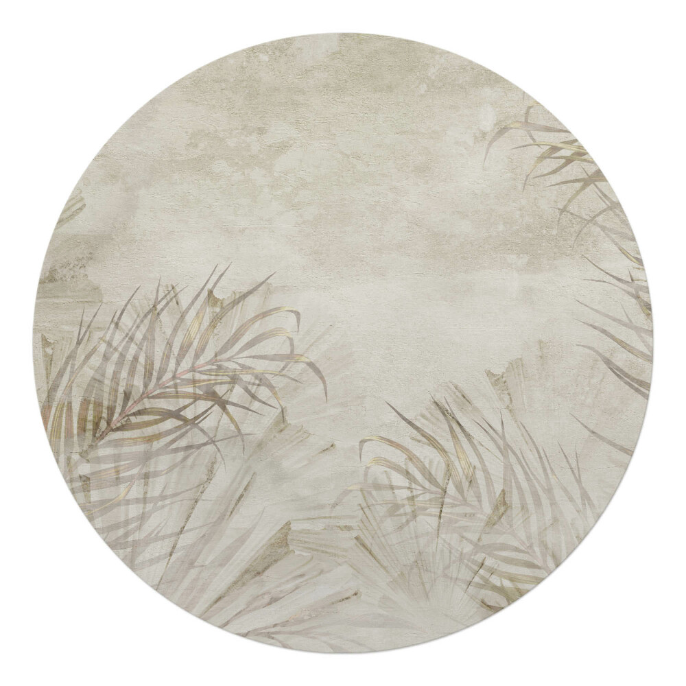 Podložka pod kolieskovú stoličku okrúhla Jemné listy pozadia