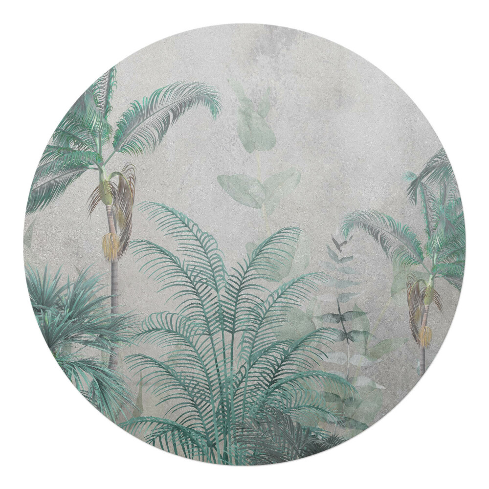 Podložka pod stoličku na kolieskach okrúhla Palmy na pastelovom pozadí