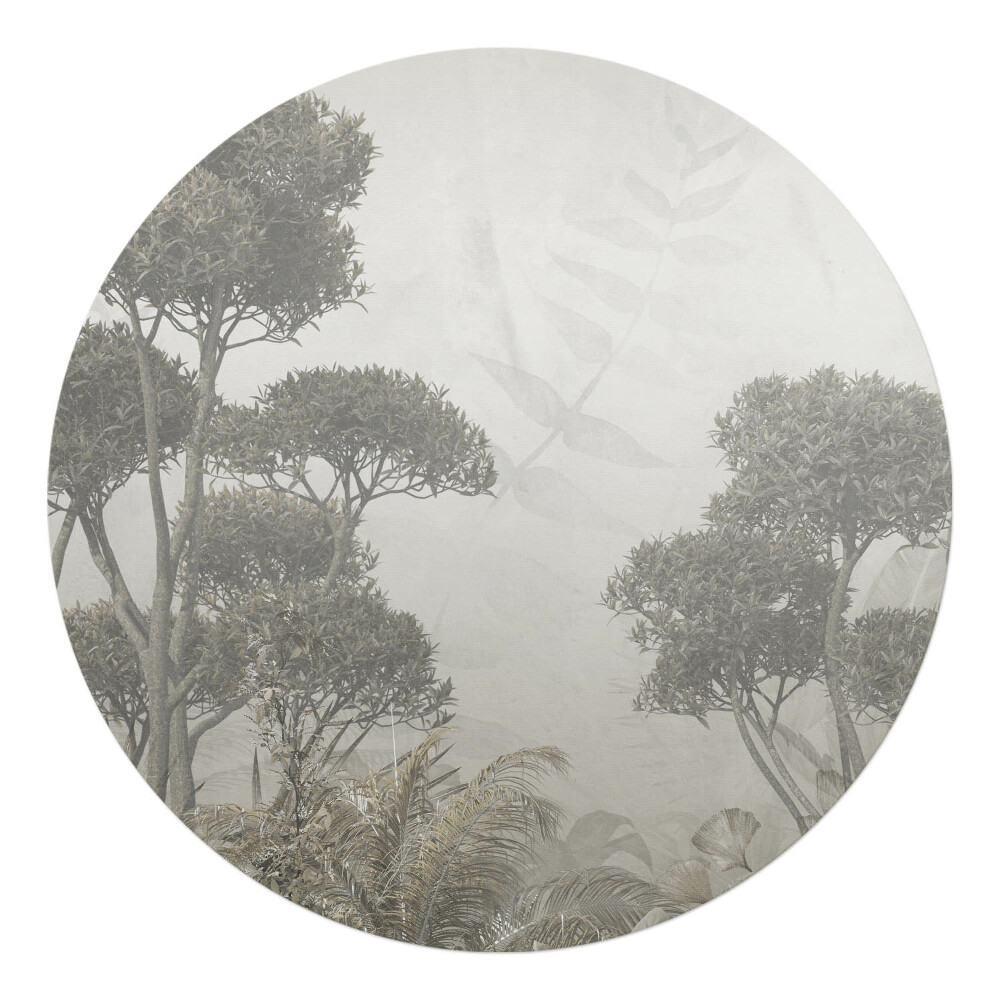 Podložka pod kolieskovú stoličku okrúhla Jemný tropický les