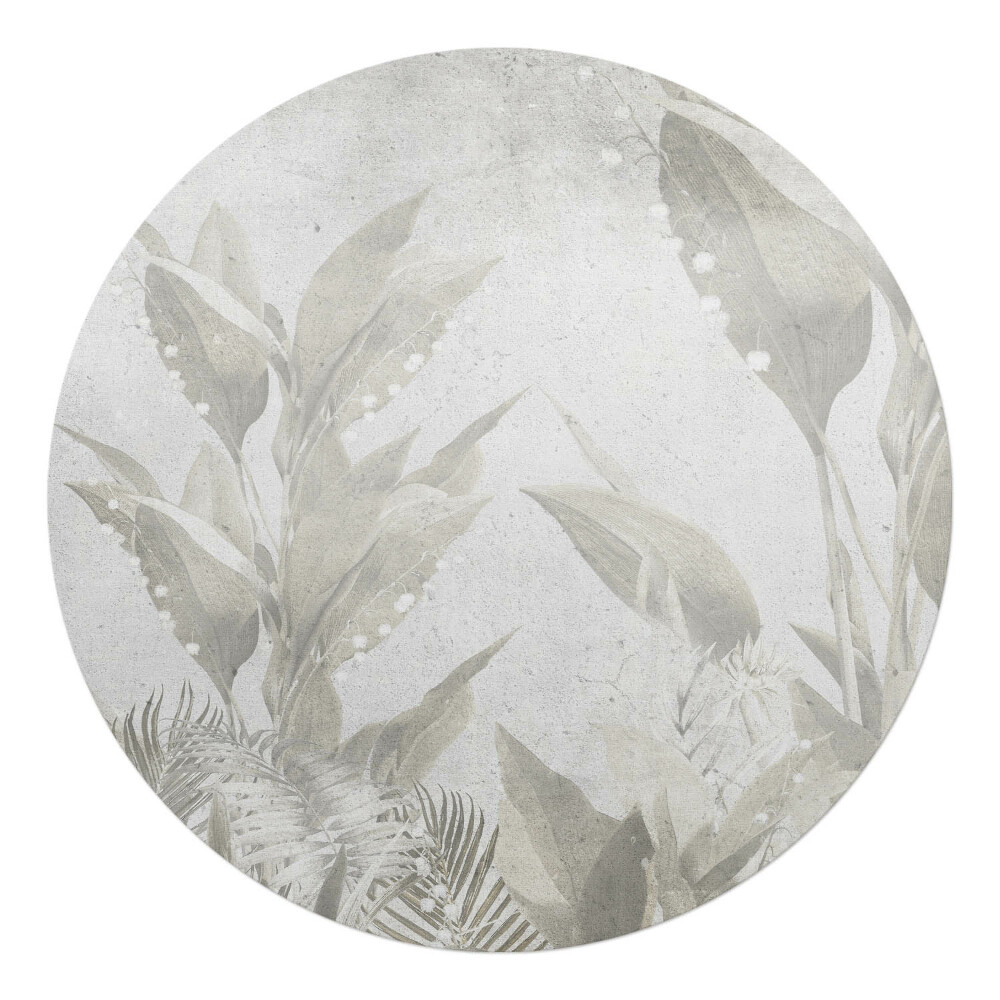 Podložka pod stoličku na kolieskach okrúhla Jemné retro listy