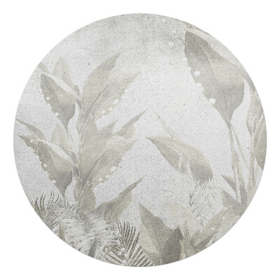 Podložka pod stoličku na kolieskach okrúhla Jemné retro listy