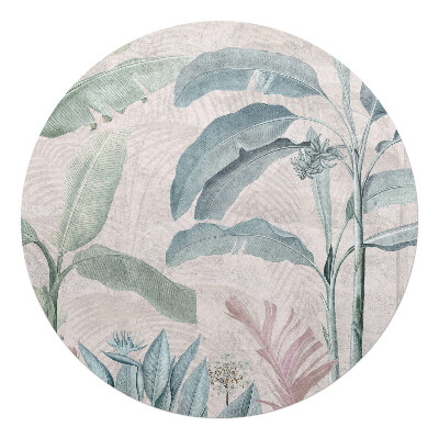Podložka pod kolieskovú stoličku okrúhla Exotické listy