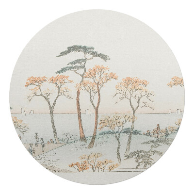 Podložka pod stoličku na kolieskach okrúhla Stromy pri vode
