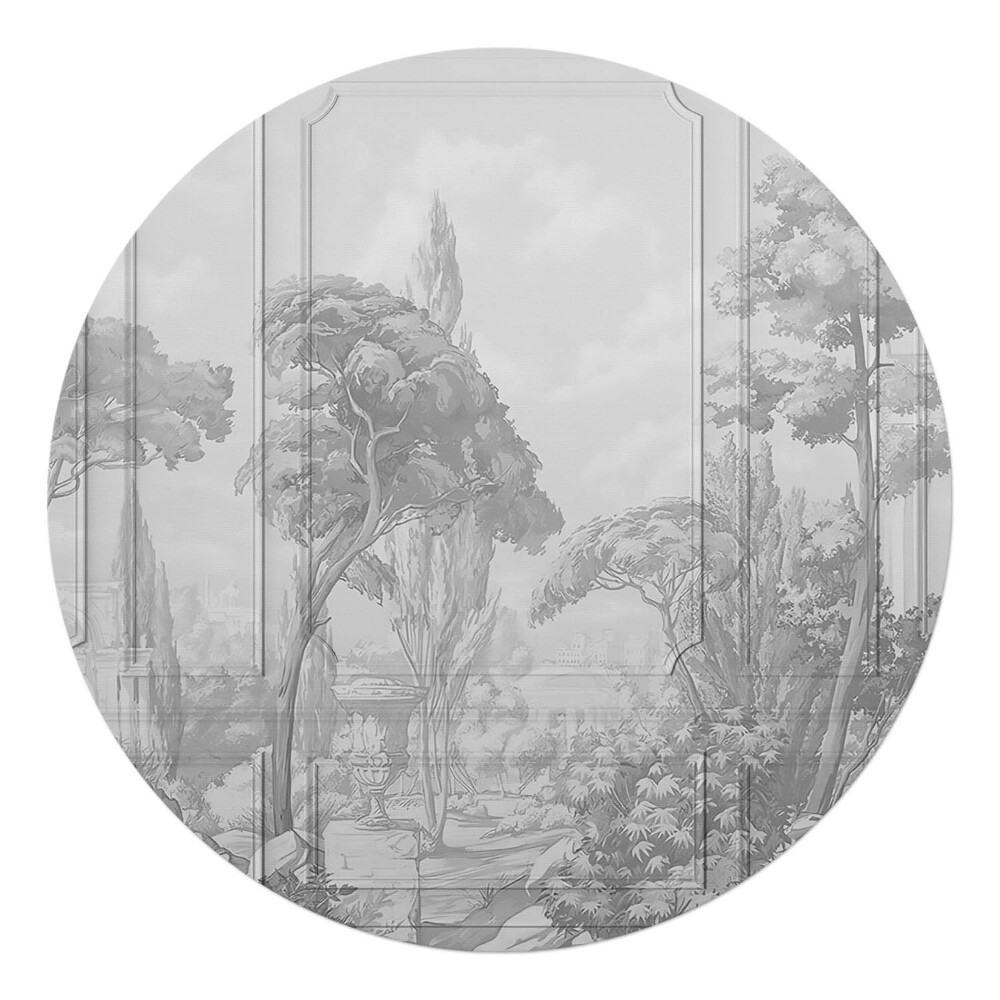 Podložka pod kolieskovú stoličku okrúhla Krajina so stromami