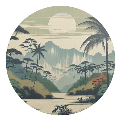 Podložka pod kolieskovú stoličku okrúhla Tropická krajina
