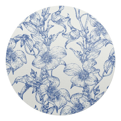 Podložka pod stoličku okrúhla Kvetinový vzor viniča